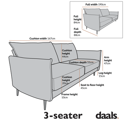 Bari Flax Blue Fabric Sofa