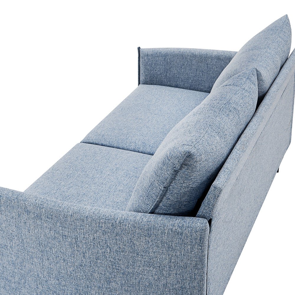 Bari Flax Blue Fabric Sofa