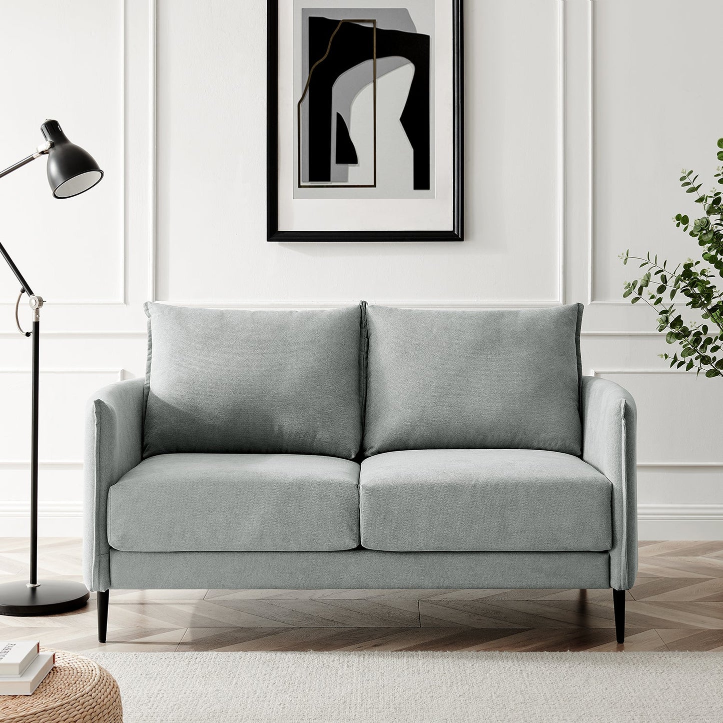 Bari Light Grey Brushed Fabric Sofa