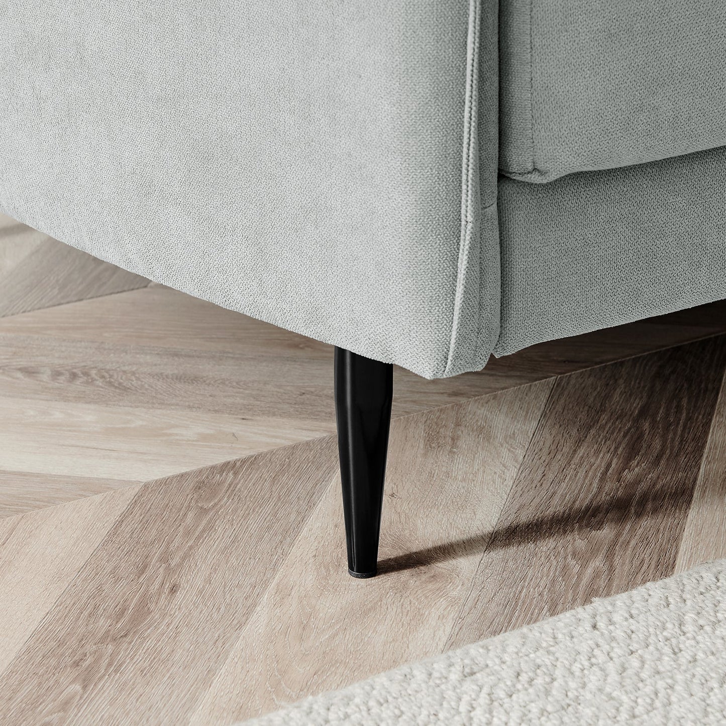 Bari Light Grey Brushed Fabric Sofa