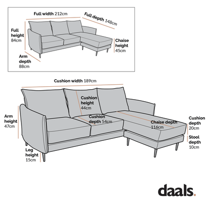 Bari Light Beige Woven Fabric Chaise Sofa