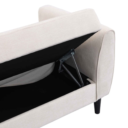 Latimer Beige Woven Fabric 3-Seater Storage Sofa Bed