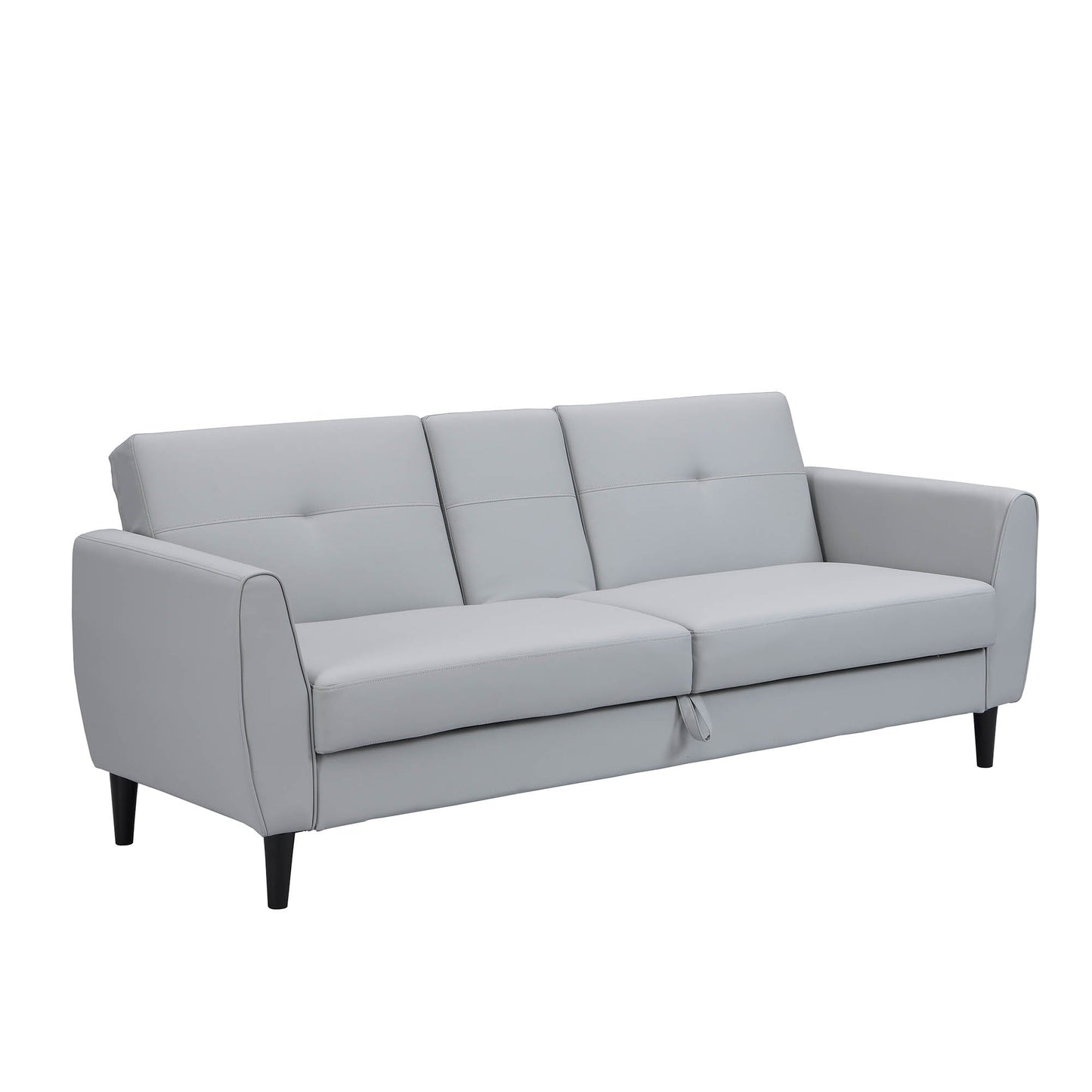 Latimer Grey Faux Leather 3-Seater Storage Sofa Bed