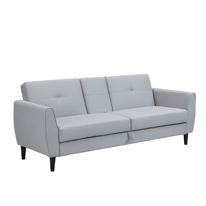 Latimer Grey Faux Leather 3-Seater Storage Sofa Bed