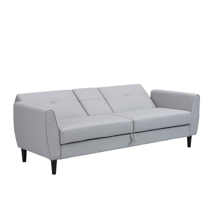 Latimer Grey Faux Leather 3-Seater Storage Sofa Bed