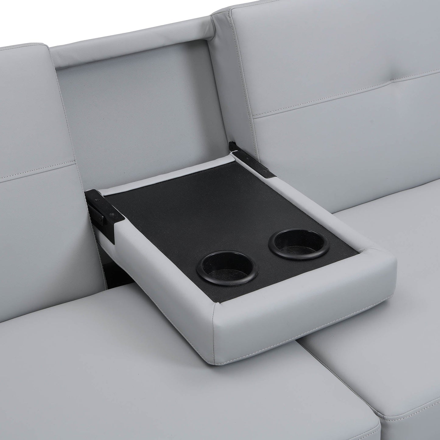 Latimer Grey Faux Leather 3-Seater Storage Sofa Bed