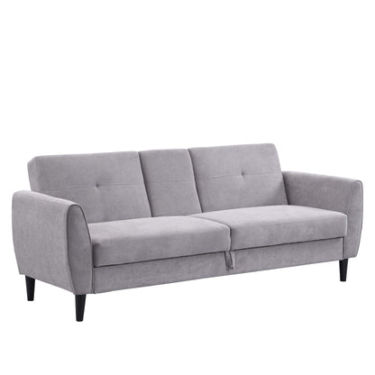 Latimer Light Grey Brushed Fabric 3-Seater Storage Sofa Bed