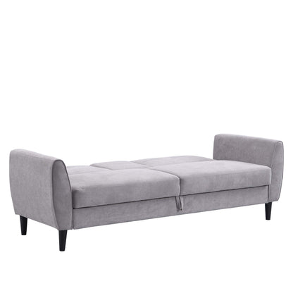 Latimer Light Grey Brushed Fabric 3-Seater Storage Sofa Bed