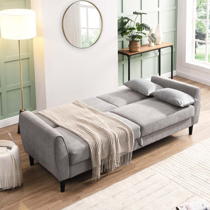 Latimer Light Grey Brushed Fabric 3-Seater Storage Sofa Bed