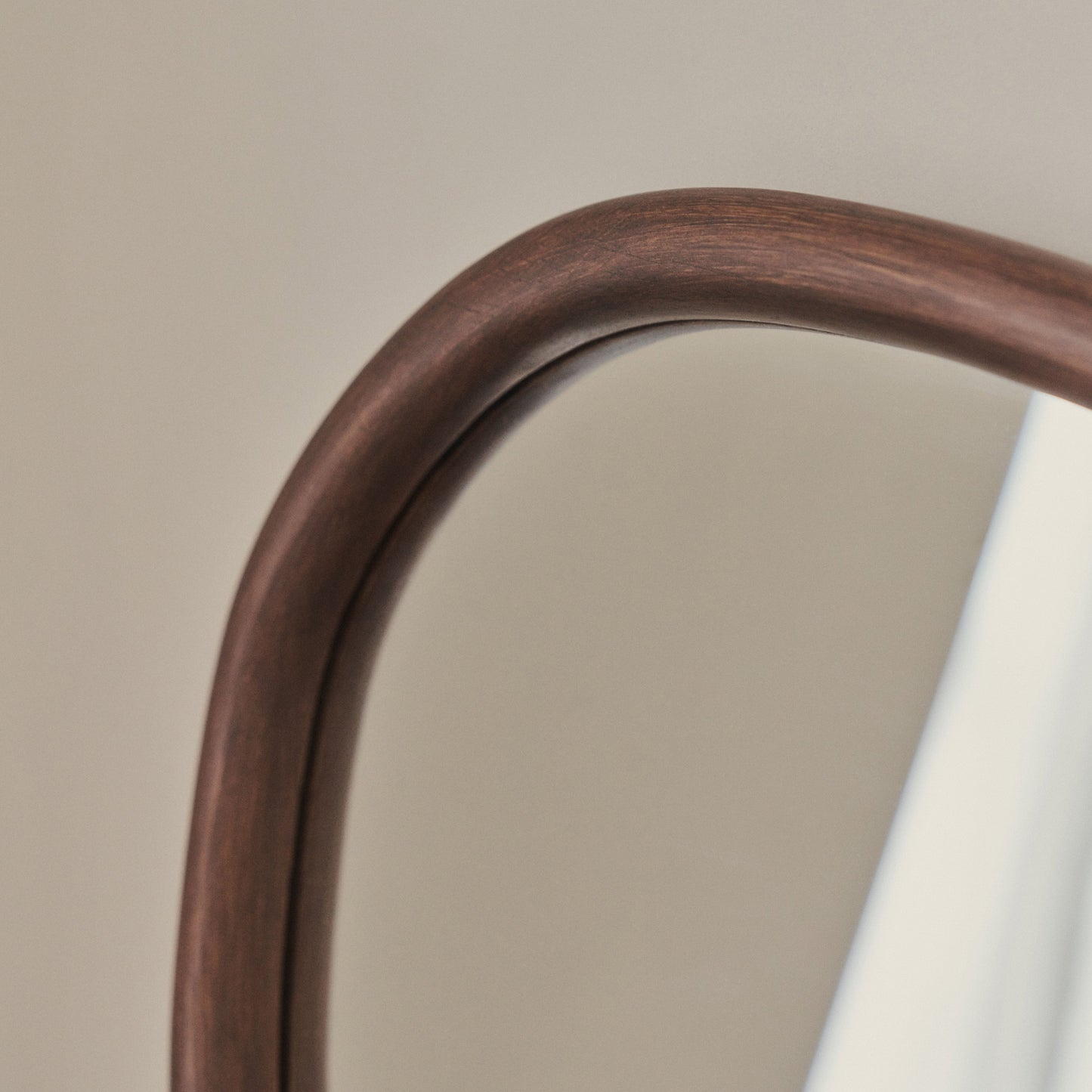 Aaliyah - Dark Wood Irregular Wall Mirror 42cm x 35cm