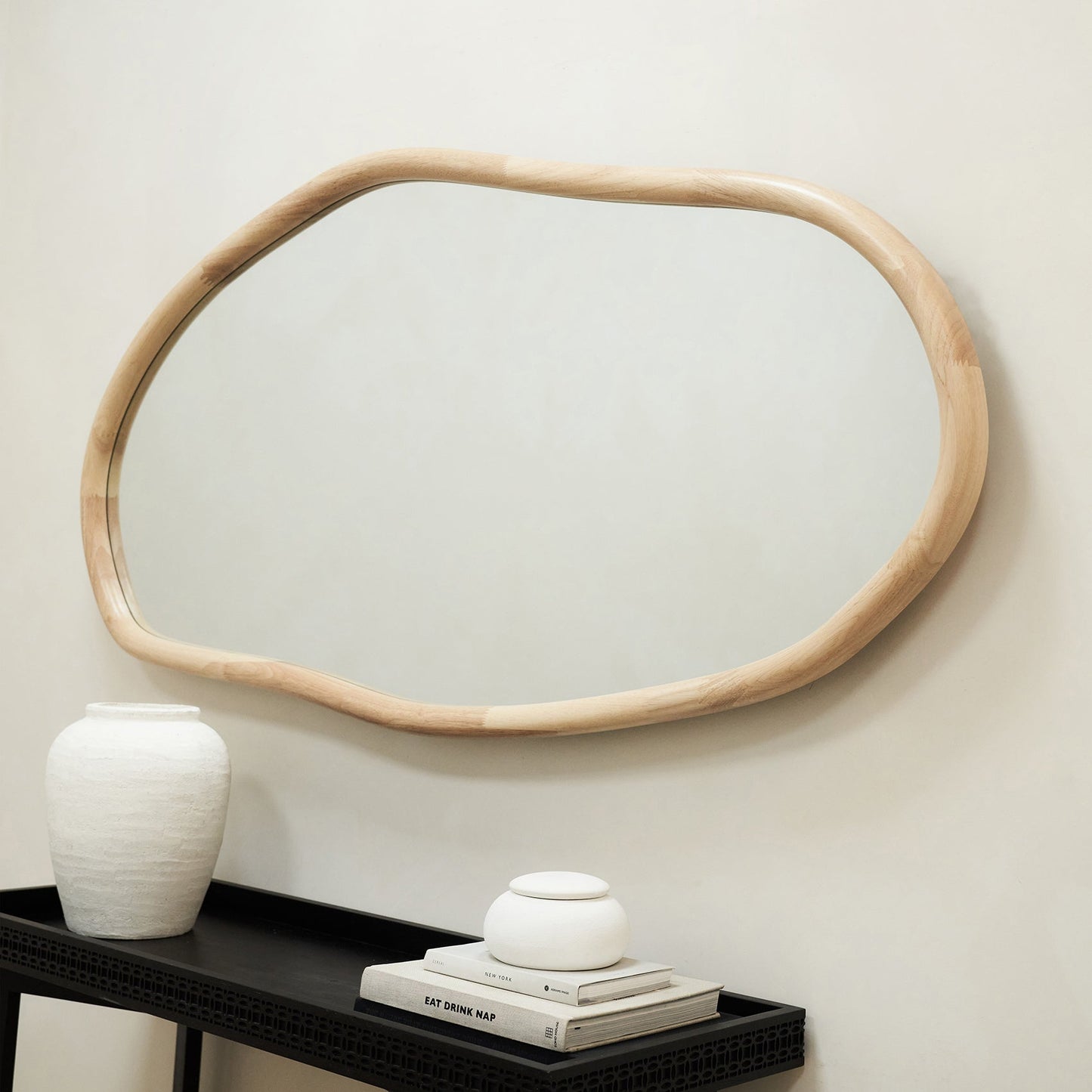 Aaliyah - Light Wood Irregular Wall Mirror 150cm x 75cm