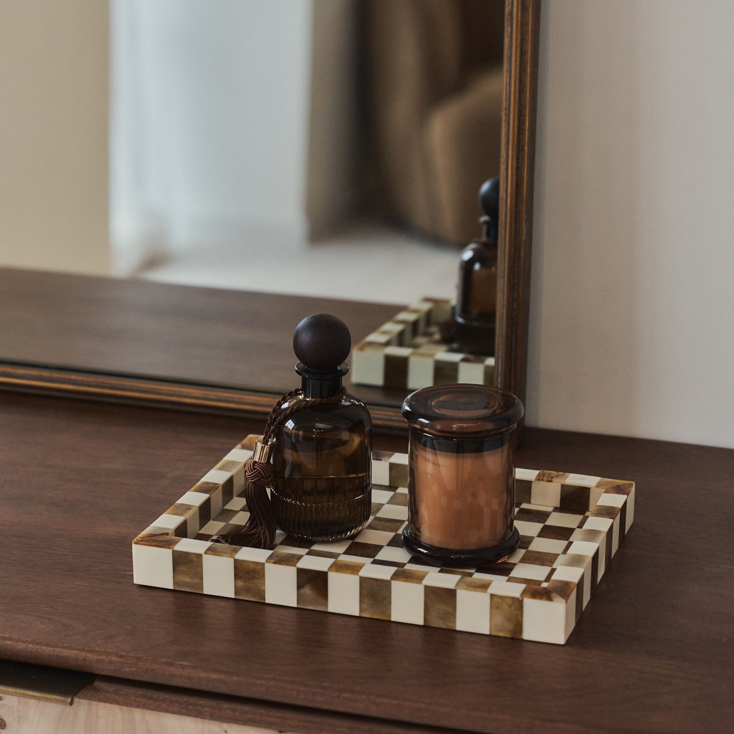 Amelia - Gold Arched Metal Overmantle Mirror 100cm x 87cm