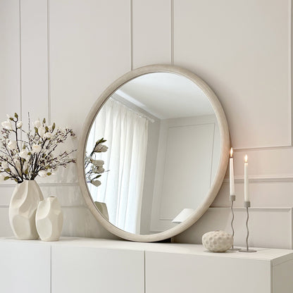 Amora - Large Concrete Round Wall Mirror 100cm x 100cm