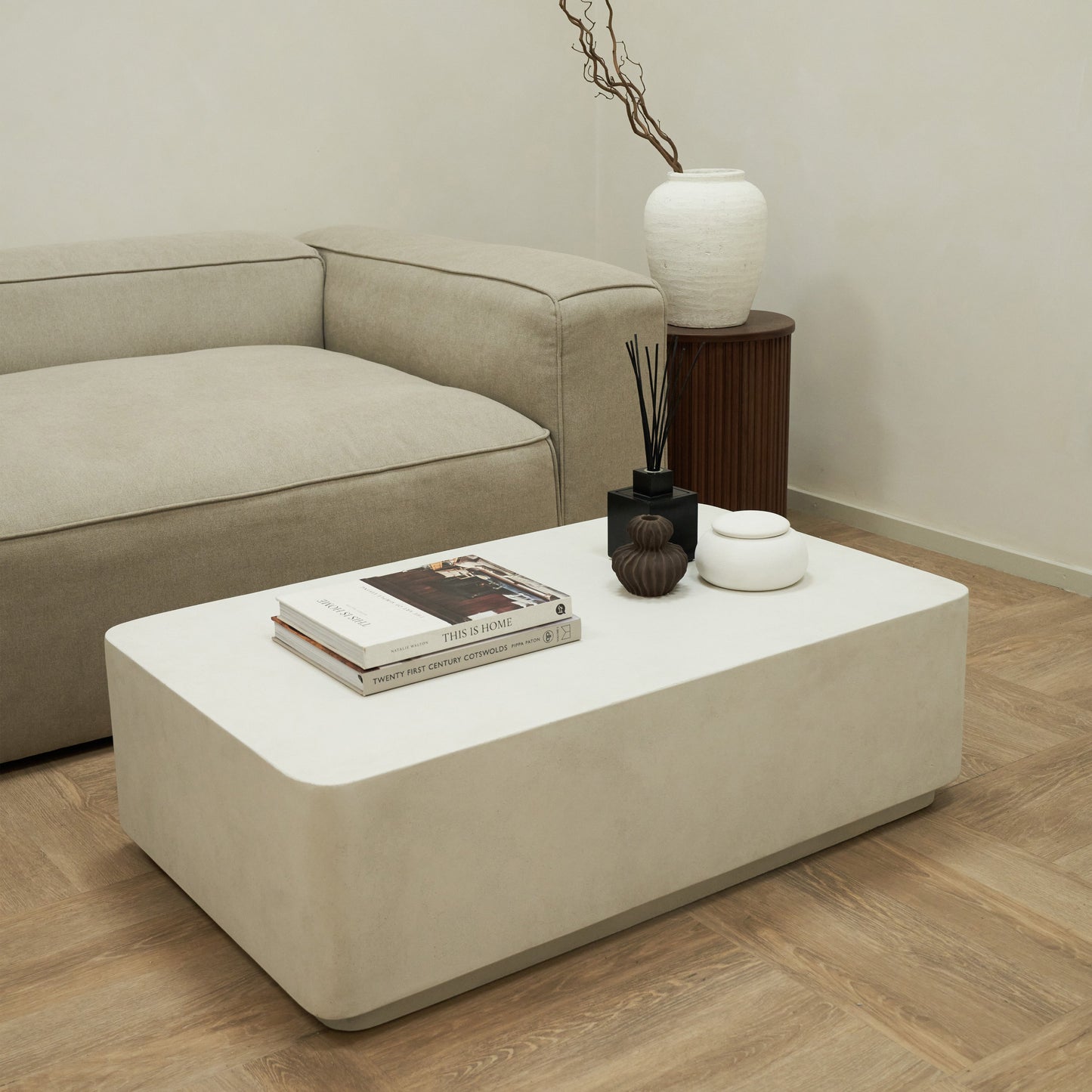 Angelo - Minimal Concrete Rectangular Coffee Table Large