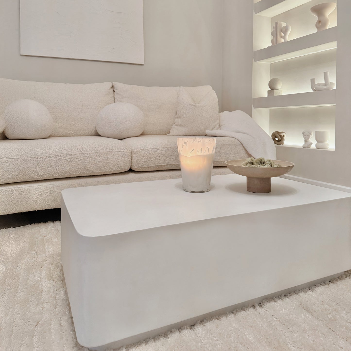 Angelo - Minimal Concrete Rectangular Coffee Table Large