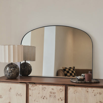 Aria - Black Metal Overmantle Wall Mirror 100cm x 70cm