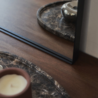 Aria - Black Metal Overmantle Wall Mirror 100cm x 70cm