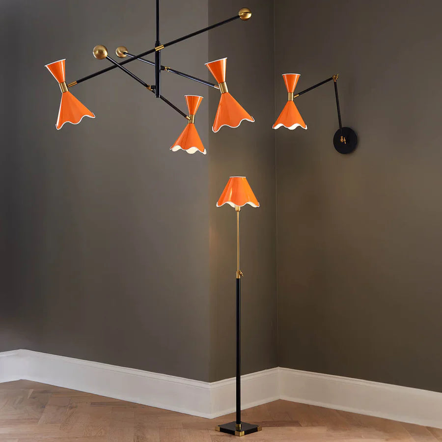 Ripple Articulating Wall Sconce - Orange & Black