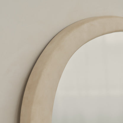 Arcurva - Large Overmantle Concrete Irregular Mirror 130cm x 80cm