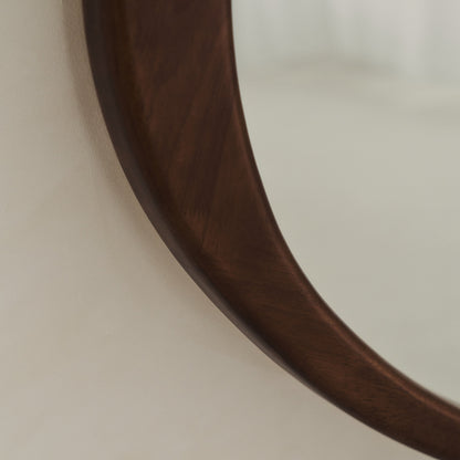 Arcurva - Large Overmantle Dark Wood Irregular Mirror 130cm x 80cm