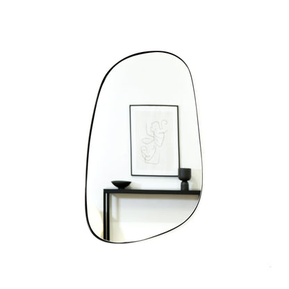 Ava - Black Stone Shaped Irregular Mirror 75cm x 45cm