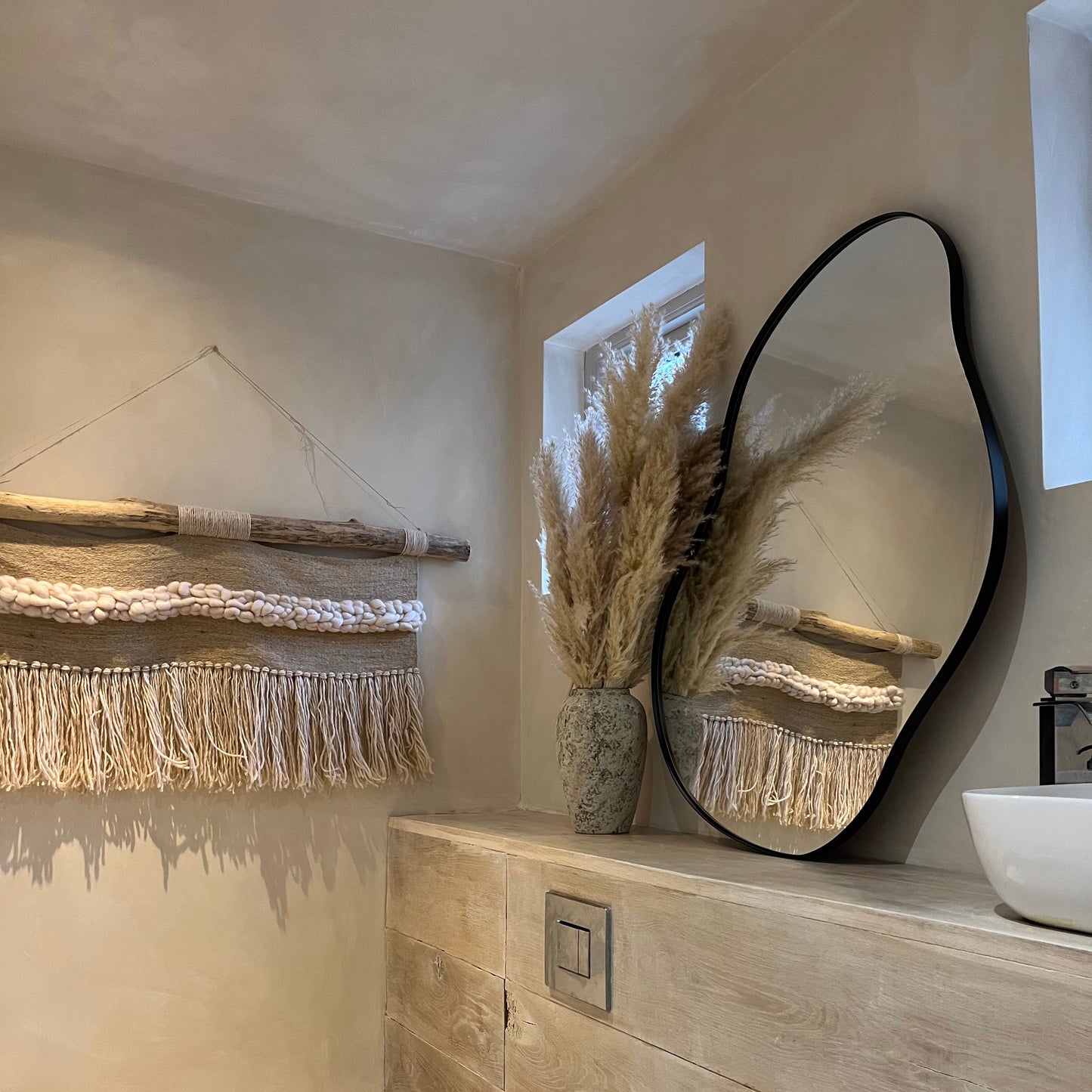 Ava - Black Pond Shaped Irregular Mirror 100cm x 70cm