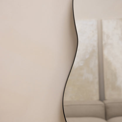 Ava - Black Pond Shaped Irregular Mirror 100cm x 70cm