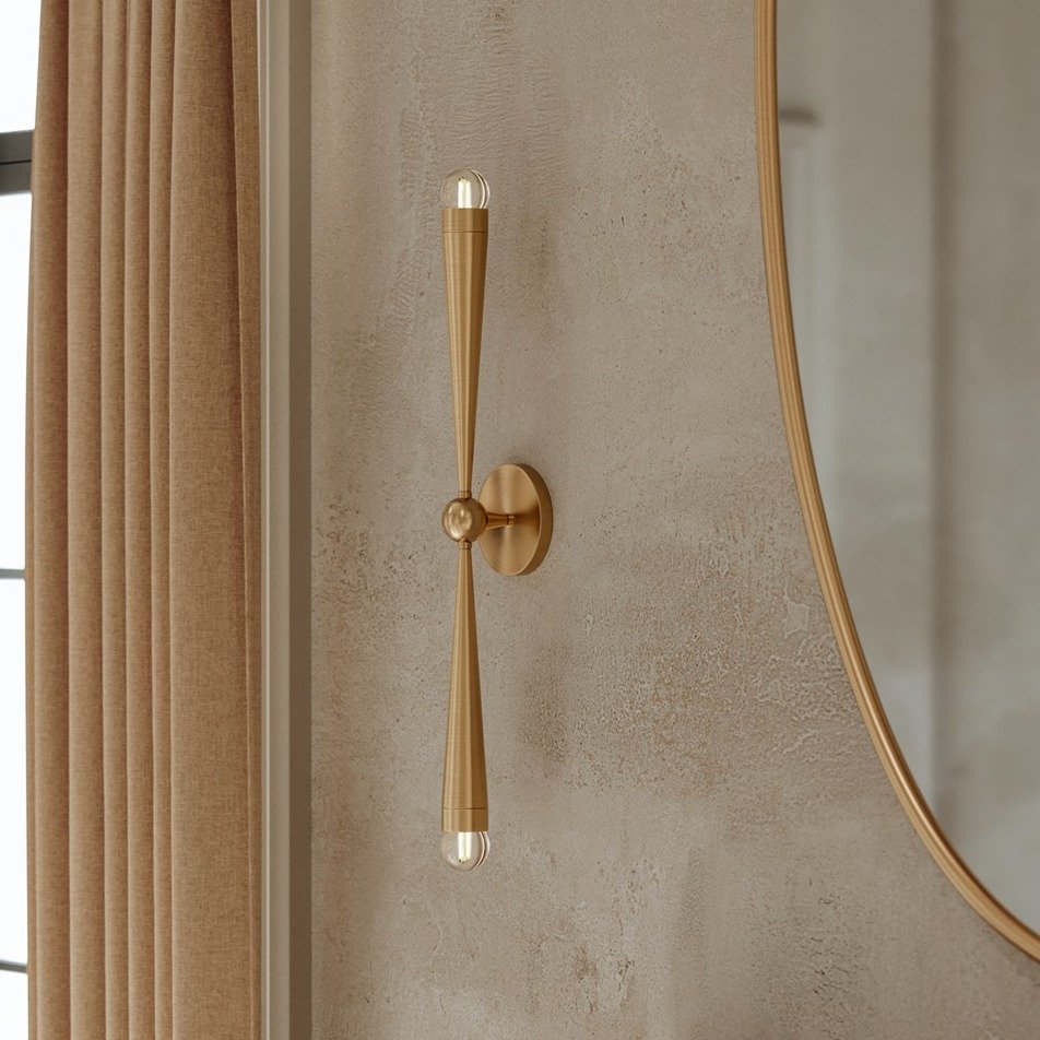 Keanu 2 Light Wall Sconce - Patina Brass