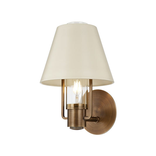 Kindle 1 Light Wall Sconce - Patina Brass & Soft Sand
