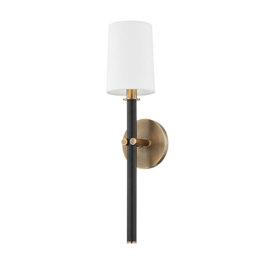 Belvedere 1 Light Wall Sconce - Patina Brass & Textured Black