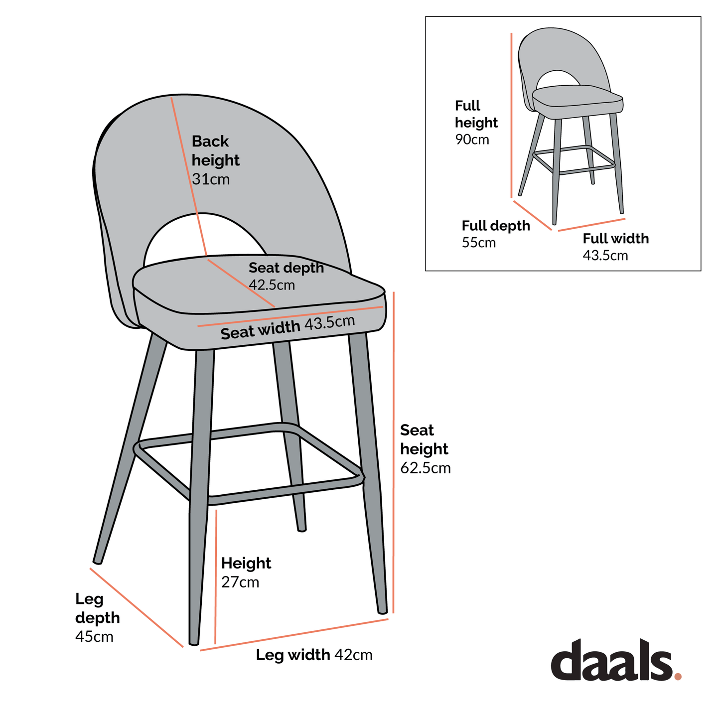 Oakley Set of 2 Dark Green Velvet Upholstered Counter Stools with Contrast Piping