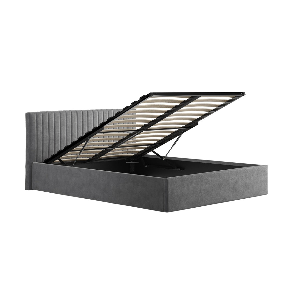 Emden Double Ottoman Bed - Silver