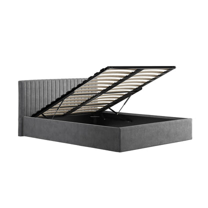 Emden Double Ottoman Bed - Silver