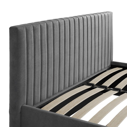 Emden Double Ottoman Bed - Silver