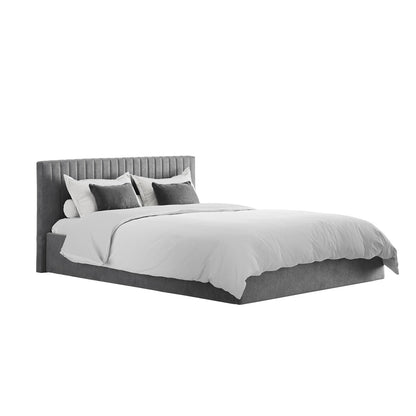 Emden Kingsize Ottoman Bed - Silver