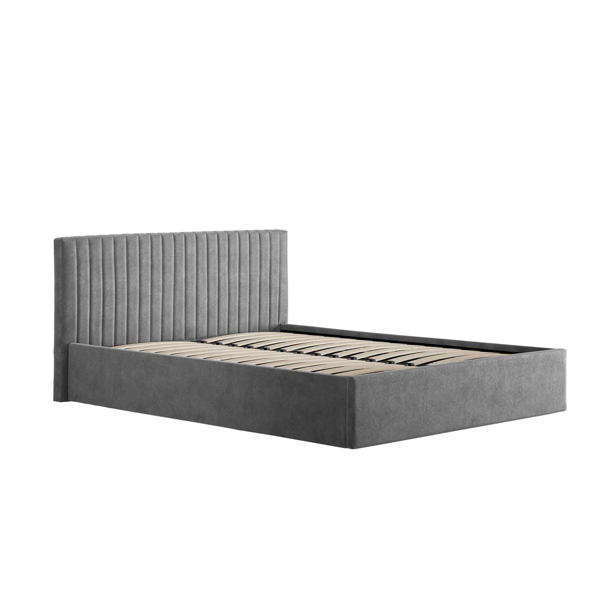 Emden Kingsize Ottoman Bed - Silver