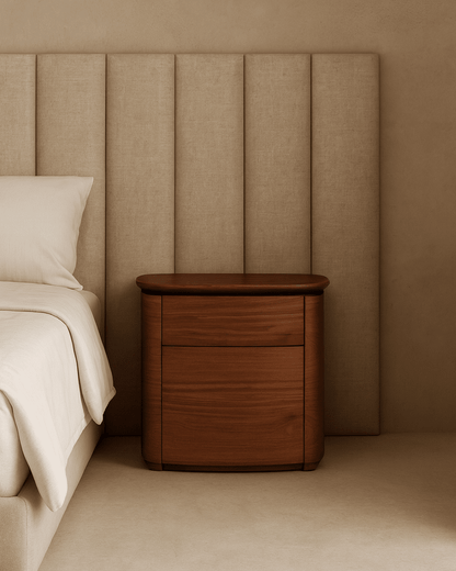 Blade Bedside Table - Dark Walnut