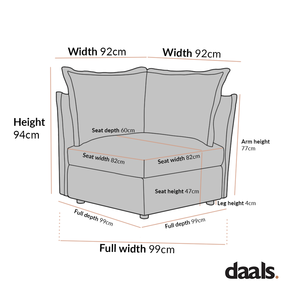 Byron Pillow Edge Moss Green Velvet Modular Sofa, 1-Seater Corner