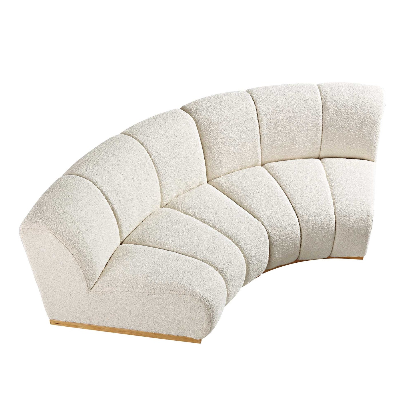 Granvia Ecru Boucle Modular Sofa, 2-Seater Curved Sofa