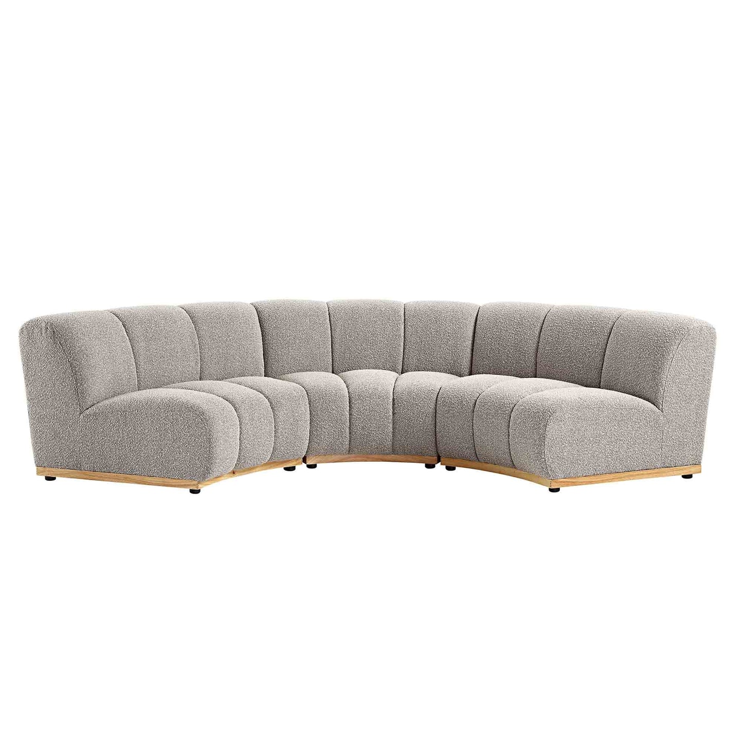 Granvia Taupe Boucle Modular Sofa, 3-Seater Curved Sofa