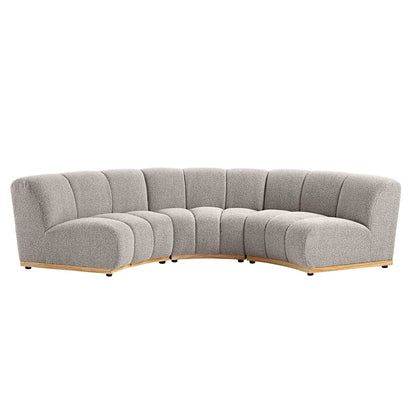 Granvia Taupe Boucle Modular Sofa, 3-Seater Curved Sofa