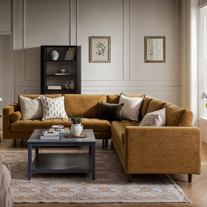 Henrietta 5+Seater Corner Sofa, Spiced Honey Chenille