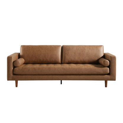 Henrietta Large 3-Seater Sofa, Tan Faux Suede