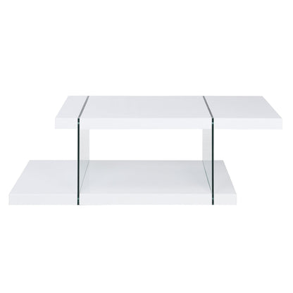 Albion White High Gloss and Glass Coffee Table