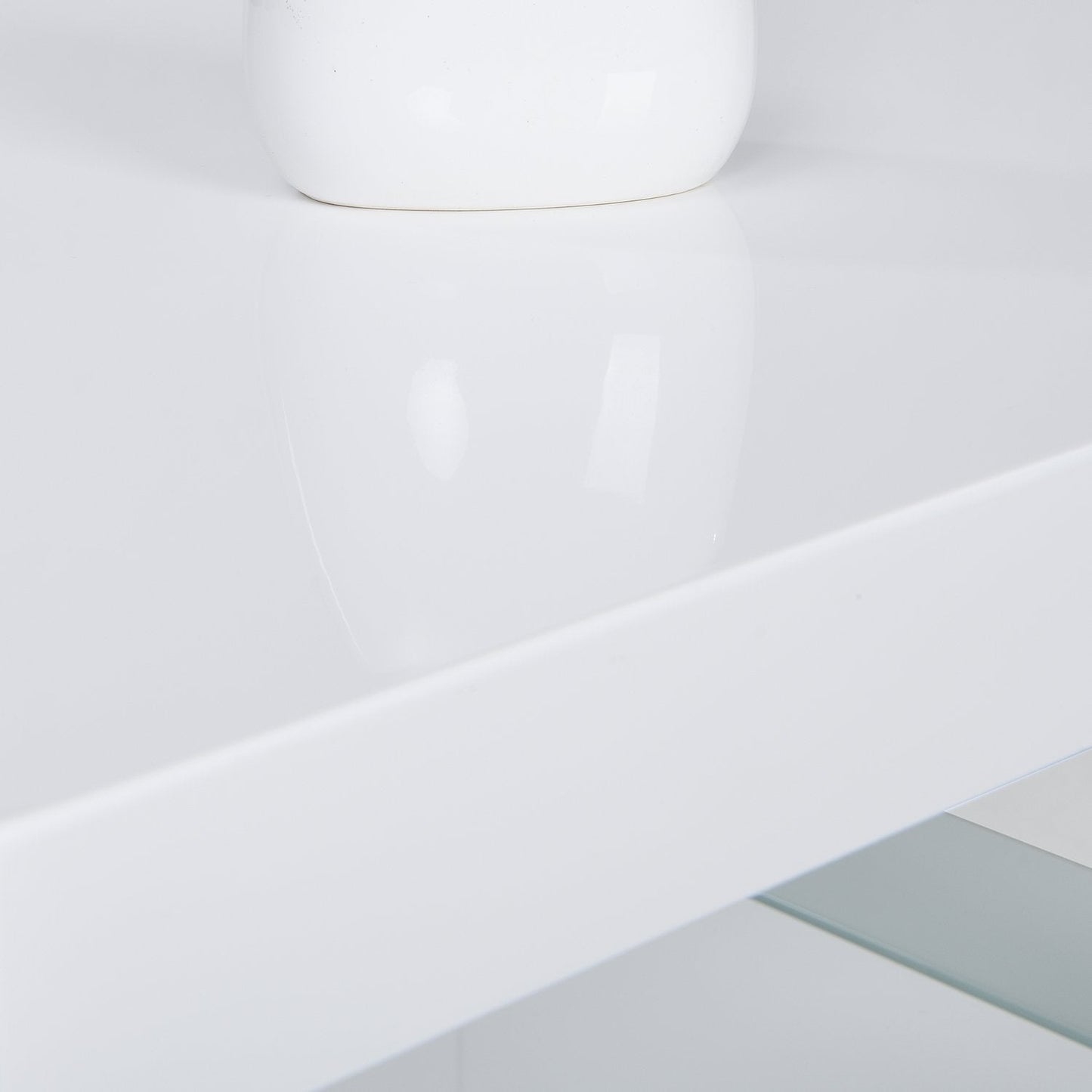 Albion White High Gloss and Glass Coffee Table