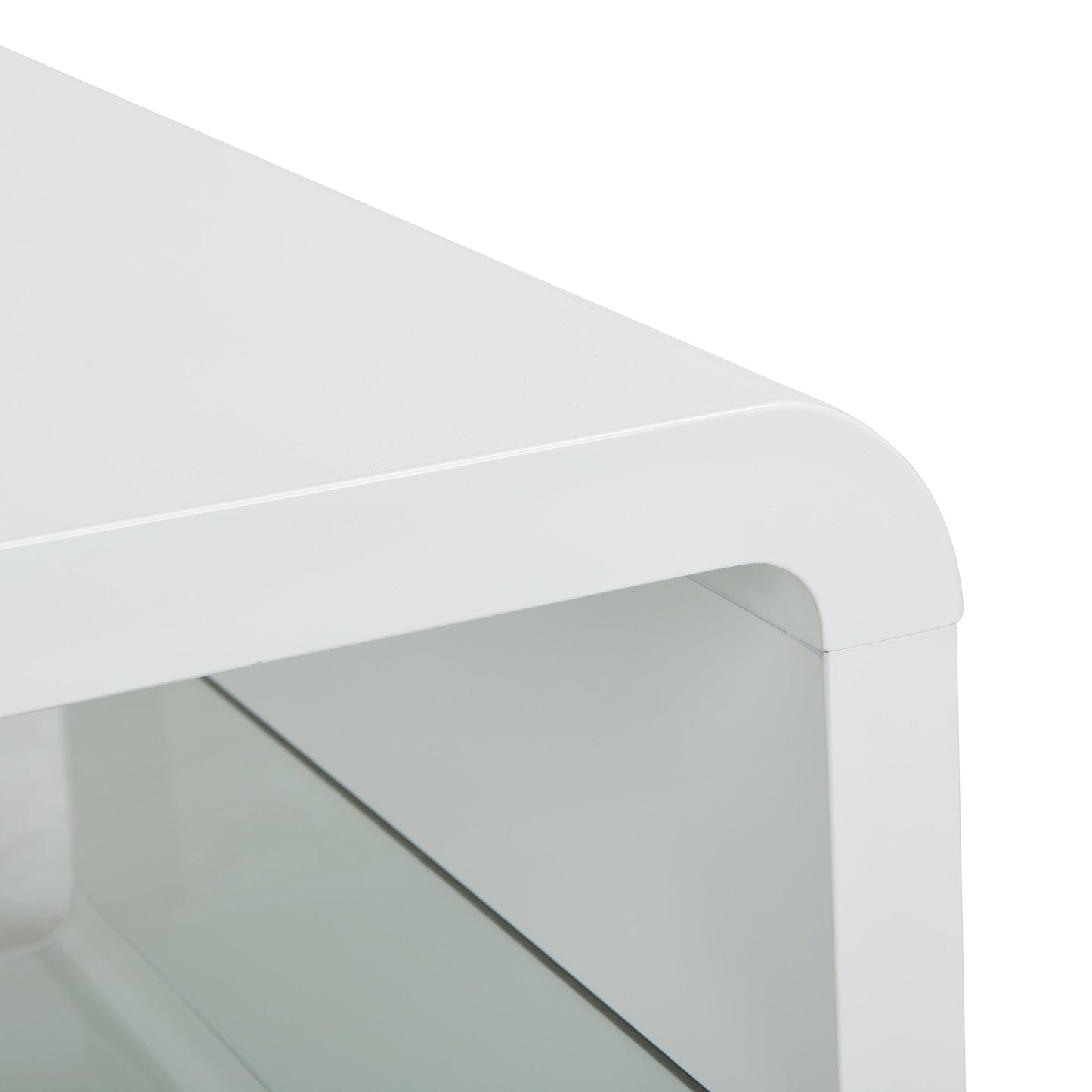 Lucent White High Gloss and Glass Shelf Coffee Table