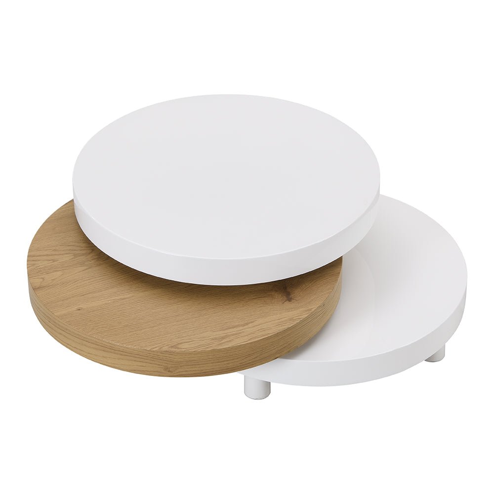 Gomboc 3 Tier High Gloss Rotating Coffee Table