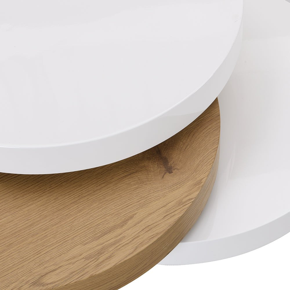 Gomboc 3 Tier High Gloss Rotating Coffee Table