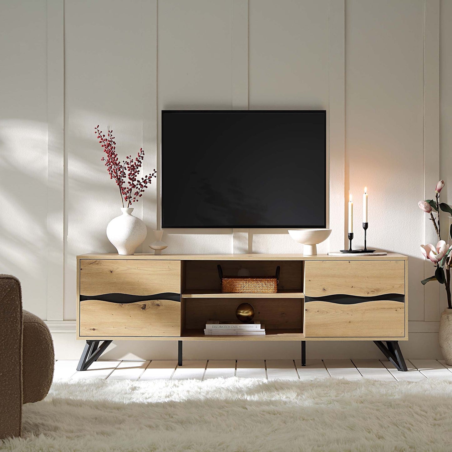 Weston Oak Effect Wide TV Unit