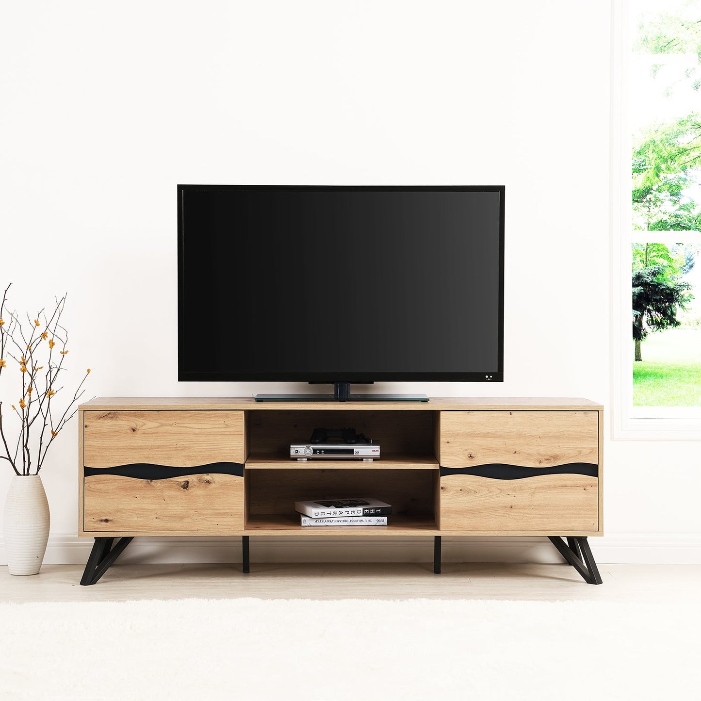 Weston Oak Effect Wide TV Unit